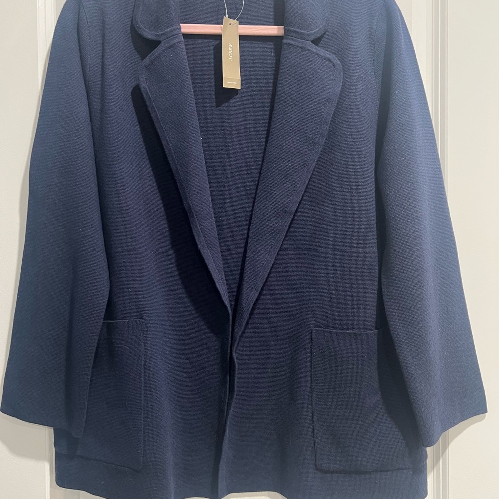 J. Crew Classic Navy Sweater Blazer